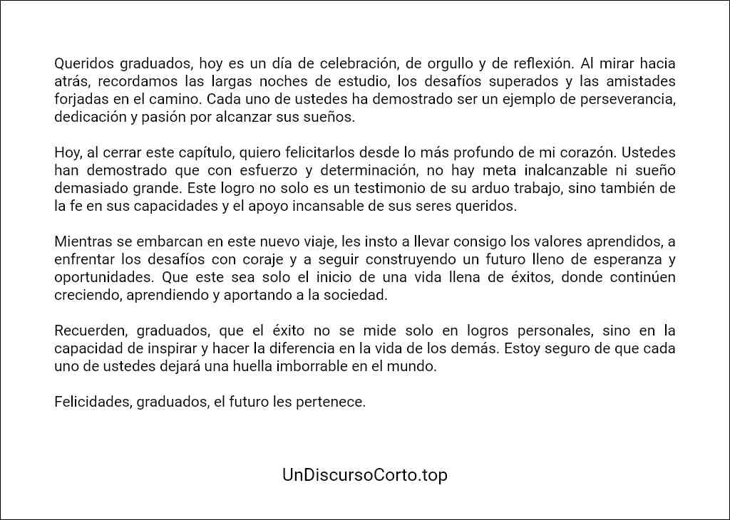 el mejor Discurso de felicitacion a graduados 