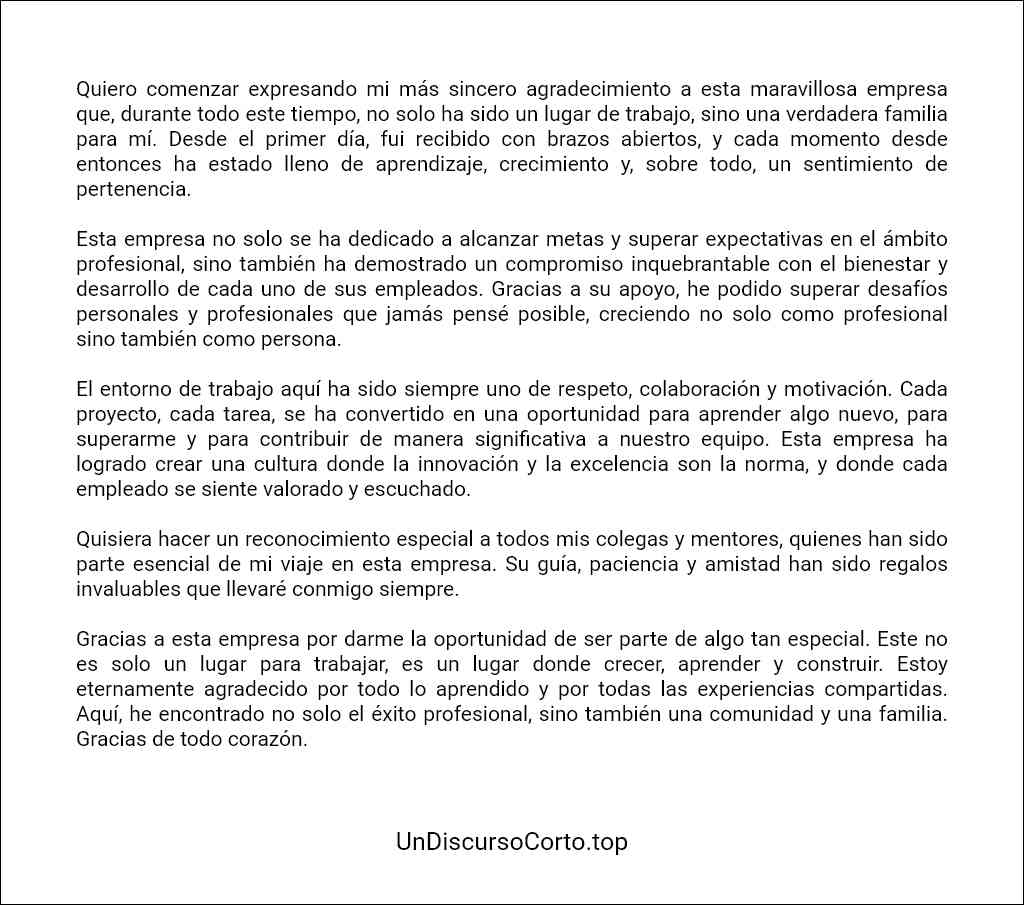 como elaborar un Discurso de agradecimiento a una empresa 